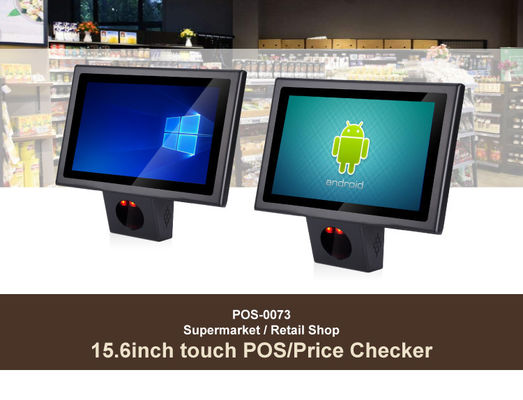 Windows/Android10.0 POS Systems with 15.6inch Touch Screen and Built-in Barcode Scanner