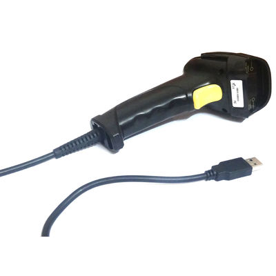 Single Line Scan Handheld 1D Laser Barcode Scanner for Retail and Supermarket in Black